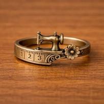 Metal Adjustable Cuff Bracelet Elegant Finger Ring Unise Sewing Machine Bracelet  Daily Ring Size 9