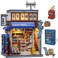 CuteBee Book Nook Kit Dollhouse Miniature House Kit Wooden Puzzle with LED Lights 3D Puzzle Bookends Perfect for Beginners and Middle School Great