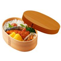 Yamaga Lacquerware Shop Magewappa Bento Box 700ml Made in Japan Kishu Lacquer Finish Natural Cedar Single Layer with Divider Light Brown