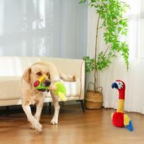 2026 New Launch Upgraded Indestructible Natural Rubber Plush Dog Toys for Aggressive Chewers All Breeds Squeaky Chew Toys raudona