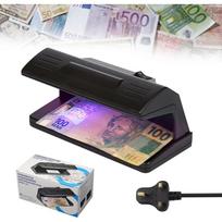 Padirbtų pinigų detektorius, Pinigų tikrintuvas, Banknotų tikrintuvas su UV šviesa, JK kištukas Tikrina banknotus, kredito korteles, Mašina visoms įmonėms ir privatiems asmenims juoda