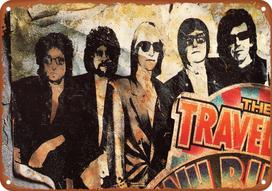 Dekoracija Traveling Wilburys Muzikos Plakatas Vintažinis Metalo Skardos Ženklas Aliuminio Ženklai Sienos Menas Namų Dekoras Miegamasis Virtuvė Kavinė Baras Pl 20x30cm（7.8x11.8inch）