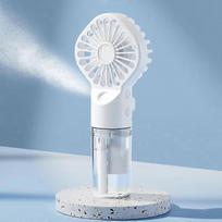 Portable 3-in-1 Air Conditioner Fan with LED Light, Humidifier & Water Spray, 3/4 Wind Speeds for Outdoor Travel Small rožinė