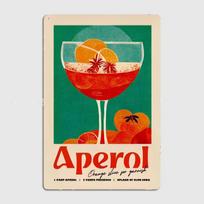 Vintage Aperol Spritz Cocktail Metal Plaque  Home Bar Kitchen Wall Decor  Vacation Drinks Art Tin Sign Posters  Retro Room Decor 20x30cm（7.8x11.8inch）