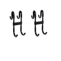 Over the Door Hooks, Adhesive-Free Double Sided Hooks for Bathroom Glass Door, Kitchen, S Hooks, 2 Pack juoda