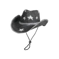 Star Western Cowboy Hat Ethnic Style Cowgirl Visor Cap Classic Sunscreen Straw Hat  Climbing juoda