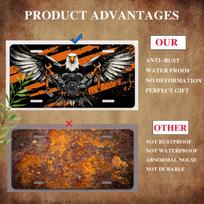 D flat eagle and motorcycle element front plate license plate cover and plaque fun standard license plate decoration 15x30cm(5.9x7.8inch)