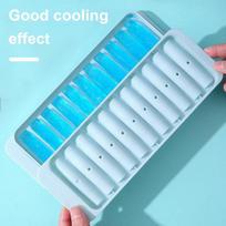 Ice Pop Mold with Lid Food Grade Easy Release BPA Free Popsicle Maker 4-Cavity Mini Ice Stick Tray mėlyna