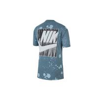 Nike T Shirts Men's Ozone Blue Crew Neck Moderate Straight Fit CW0381-031 XXL