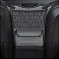 Car Storage Rack Storage between Seats Napa Leather Car Handbag Bracket Mobile Phone Storage for Files Large Capacity Car Console Pocket Wallet Auto pilka spalva