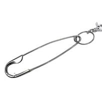 Punk Big Stainless Steel Safety Pin Metal Pendant Keychain For Women Men Harajuku Cool Hip Hop Key Chain Jeans Accessories gray