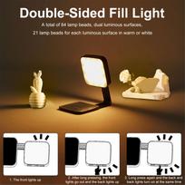 M42 Magnetic Selfie Light 2500 6500K Double Sided LED Fill Lamp with Mirror for Photography Video