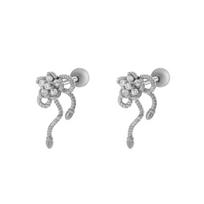 Crystal Drop Love Earrings For Women Peach Shape Zirconia Stud