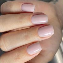 Press on Nail Short Square Nudes Fake Nail Full Cover False Nail with Pure Color Glossy Stick on Nail for Women 24Pcs 1