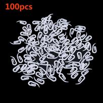 100/200 vnt. Balti kabinami užuolaidų kabliukai Buitiniai plastikiniai užuolaidų kabliukų laikikliai Langų pakabos Užuolaidų strypai Bėgelių priedai black