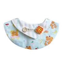 Bear Print Pet Bib Adjustable Snap Button Cute Cat Bandana Bib Sweet Striped Dog Bib for Small Medium Dogs Cats S mėlyna