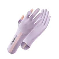Thin Anti-UV Mittens Breathable UPF 50 Gloves Fashion Sunscreen Gloves  Summer violetinė