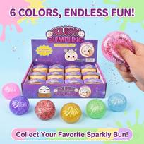Glitter Dumpling Squishy Set: Mini Real Bun Squeeze Toy, Tactile ASMR Sensory Fidget, Aesthetic Office Stress Relief Pack