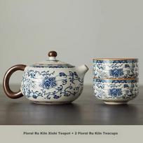 Shangyanfang Ru Kiln Teapot Home Office High-End Personal Gongfu Tea Set Tea Cup Single-Use Tea Brewing Set