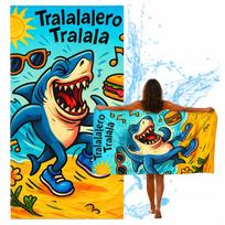 Ręcznik Plażowy Brainrot Rekin Tralalero Z Mikrofibry 3D 150X75 Cm
