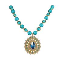 Unisex Classic Fashionable Waterdrop-Shaped Zircon Bead Pendant Linear Chain Romantic Trendy Luxurious Touch Copper Gift CLASSIC mėlyna