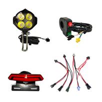 Universal E-Scooter Headlight Tail Brake Turn Signal Horn 3 in 1 Switch LED Light Kit 12V-60V DIY Electric Bicycle Ebike Part