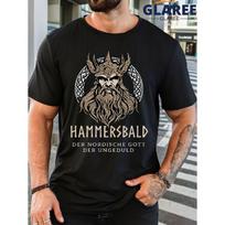 Men's Norse Viking Graphic Tee Short Sleeve Crew Neck Soft Cotton Blend Casual Wear Featuring Bearded Warrior Design With Celtic Knots And Germanic S juoda