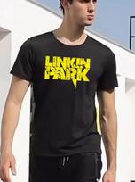 Linkin Park yellow logo  Black TShirt light polyester  Alternative rock tee XL
