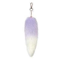 Furry Foxy Tail Key Chain Plush Car Key Hanging Ornament Decoration Decorative Handbag Bag Pendant Lovely Key Charm violetinė