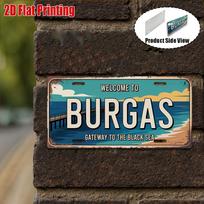 pc Vintage Metal Sign  Burgas Aluminum SignxcmGateway to the Black Sea Beach Landscape Wall Decor Ocean Style 15x30cm(5.9x7.8inch)