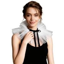 Adjustable Tie Ruffled Collar Tulle For Victorian Age Costumes and Cosplay Halloween Accessory 1 balta