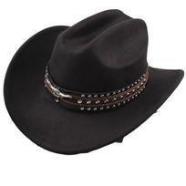 Wide Brim Western Cowboy Hat Soft Riding Hat Vintage Felt Cowgirl Hat  Festive Occasions Style A