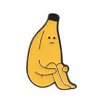 Expressive Sad Banana Pin Sturdy Metal Brooch For Creative Fashion Lovers 1