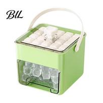 Kitchen Ice Box Large Capacity Cube Maker with Storage Bin Shovel 50 Hygienic Container BPA-Free Easy-Press Tray for Home Camping Party Airtight