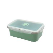 Multi Compartment Silicone Food Container Microwaveable Bento Box Large Capacity Lunch Bowl with Soup Cup