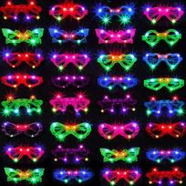1-50 vnt. LED šviečiantys akiniai Neoniniai šviečiantys tamsoje Party dovanėlė suaugusiems Vaikams Gimtadienio Vestuvių Festivalio Kostiumų Aksesuarai 1PC