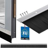 Durų apatinė šepetėlė - Aliuminis - 1 m - Sidabrinė - Izoliuojanti - 60 mm - Įėjimo durų tarpinė - Apsauga nuo vabzdžių KOTARBAU juoda