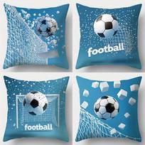 Geometrinės futbolo pagalvių užvalkalai, futbolo vartų tinklo ir kamuolio rašto pagalvių užvalkalai, modernus sporto gerbėjų namų dekoras svetainei Short plush 18*18(CM)-1Pcs gray