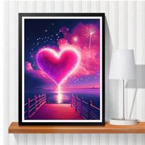 5D DIY Diamond Painting Pink I Love Cross Stitch Kit Mosaic Diamond Embroidery Rose Full Round Square Drill Home Decoration Round 30x40cm