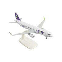 1/400 A320 Sky Airlines modelis Lėktuvai 20cm Čiliečių Airbus A320 Metalo replika Lėktuvo modelis su važiuokle Aviacijos simuliacija white