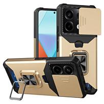 Case for Xiaomi Redmi Note 14 13 12 Pro Plus 13C 14C 4G 5G Slide Camera Card Holder Slot Wallet Protective With Ring Stand Cover Redmi Note14PRO PLUS