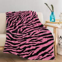 Pink Leopard Print Throw Blanket Zebra Skin Warm Plush Blankets Kids Adults Teen for A Living Room Sofa Couch and Bed Decorate 75x90cm