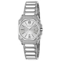Gucci YA166504 G-Flat Silver Dial Unisex Watch 30mm