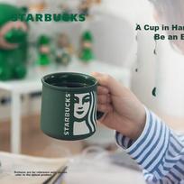 Starbucks Dark Green Goddess Ceramic Mug, Office Coffee Cup, 320ml, Birthday Gift for Men And Wome