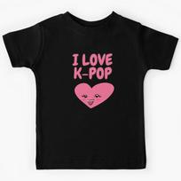 I LOVE K-POP Cute Gift for K-POP Fans Kids T-Shirt 140