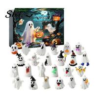 Halloween Countdown Gift 2026 Ghost Advent Calendar, 24 Day Figurine Set, Family Activity Collectible Glow in Dark Toy for Kids, Party Favor Toys