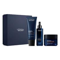 Loreal Paris Mens nourishing and hydrating skin care set - three-piece set 130ml youthful muscle source cleanser  50ml youthful muscle source essence ruda