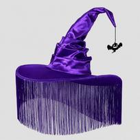 Gothic Halloween Witch Hat Tassel Cover Cosplay Accessories Masquerade Cap  Masquerade Ball Style 1