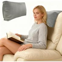 Neslystanti atlošo pagalvė recliner'iams ir foteliams, Ergonomiška atlošo pagalvė su veliūro užvalkalu, Memory putų atlošo ir kaklo pagalvė, Kaklo atramos pagalvėlė pilka