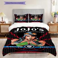 Jojos Bizarre Adventure Battle Tendency Three-piece set (1 * duvet cover + 2 * pillowcase, without core) 2D Flat Christmas birthday gift 135x200cm